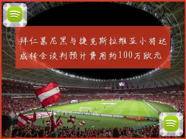 拜仁慕尼黑与捷克斯拉维亚小将达成转会谈判预计费用约100万欧元